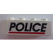 LEGO Wit Steen 1 x 4 met Politie logo Sticker (Witte achtergrond) (3010)