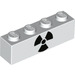 LEGO White Brick 1 x 4 with Radioactive Warning (3010 / 39087)