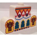 LEGO White Brick 1 x 4 x 2 with Centre Stud Top with Himalayan Arches and Figures (4088 / 44976)