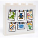 LEGO Weiß Stein 1 x 4 x 3 mit Drawing von Children Pinned to a Thread Aufkleber (49311)