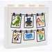 LEGO Wit Steen 1 x 4 x 3 met Drawing of Children Pinned to een Thread Sticker (49311)