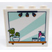 LEGO Wit Steen 1 x 4 x 3 met Mirror, Spotlights, Plant, Bottles en Photos Aan the Rug Sticker (49311)