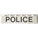 LEGO Wit Steen 1 x 6 met Zwart &quot;Politie&quot; Sans-Serif (3009)