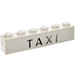 LEGO White Brick 1 x 6 with Black &quot;TAXI&quot; (3009)