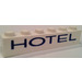 LEGO White Brick 1 x 6 with &quot;HOTEL&quot; without Bottom Tubes, with Cross Supports
