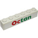LEGO White Brick 1 x 6 with &#039;Octan&#039; Sticker (3009)