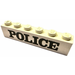 LEGO White Brick 1 x 6 with Police (Serif) (3009)