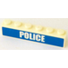 LEGO White Brick 1 x 6 with Police Sticker (3009 / 30611)