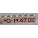 LEGO hvid Klods 1 x 6 med &quot;POST&quot; og logo med Envelope (3009)