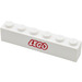 LEGO White Brick 1 x 6 with Red &#039;LEGO&#039; (Open &#039;O&#039;) Logo (3009)