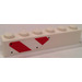LEGO White Brick 1 x 6 with Red/White Hazard Striped Cut-Off Rectangle (Right Side) Sticker (3009)