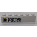LEGO blanc Brique 1 x 6 avec &#039;SUPER SECRET Police&#039; (La gauche) Autocollant (3009)