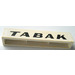 LEGO White Brick 1 x 6 with &quot;TABAK&quot; (Bold, Italic) without Bottom Tubes, with Cross Supports