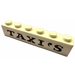 LEGO White Brick 1 x 6 with thin TAXI&#039;S without Bottom Tubes, with Cross Supports