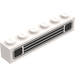 LEGO White Brick 1 x 6 with Town Car Grille Black (3009)