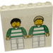 LEGO Wit Steen 1 x 6 x 5 met Football Players Sticker (3754)