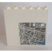 LEGO Wit Steen 1 x 6 x 5 met Map en &#039;CITY&#039; Sticker (3754)