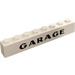 LEGO White Brick 1 x 8 with Black &#039;Garage&#039; (3008)