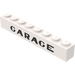 LEGO White Brick 1 x 8 with Black &quot;GARAGE&quot; (3008)