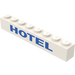 LEGO White Brick 1 x 8 with Hotel (3008)