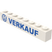 LEGO White Brick 1 x 8 with VW Logo and &quot;VERKAUF&quot; (3008)