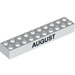 LEGO White Brick 2 x 10 with &#039;AUGUST&#039; (15077 / 97629)