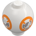 LEGO White Brick 2 x 2 Round Sphere with BB-8 Pattern (23723 / 34463)