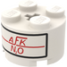 LEGO Weiß Backstein 2 x 2 Runden mit Chemical Formula for Nitrous Oxide „AFK N2O“ Aufkleber (3941)