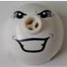 LEGO White Brick 2 x 2 Round with Dome Top with Joker&#039;s face (with Axle Holder) (30367)