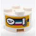 LEGO White Brick 2 x 2 Round with Paint Roller Sticker (3941)