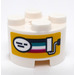 LEGO Wit Steen 2 x 2 Ronde met Paint Roller Sticker (3941)