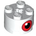 LEGO White Brick 2 x 2 Round with red Eye (3941 / 100436)