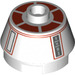 LEGO Blanco Ladrillo 2 x 2 Circular con Sloped Lados con Rojo y Gris Astromech Droid Patrón (70251 / 98100)