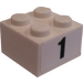 LEGO White Brick 2 x 2 with 1 Sticker (3003)