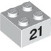 LEGO Wit Steen 2 x 2 met &#039;21&#039; (14912 / 97659)