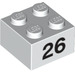 LEGO Wit Steen 2 x 2 met &#039;26&#039; (14935 / 97664)