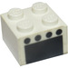 LEGO White Brick 2 x 2 with 4 Black Spots over Black Rectangle (Oven) Sticker (3003)