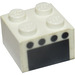 LEGO Wit Steen 2 x 2 met 4 Zwart Spots over Zwart Rectangle (Oven) Sticker (3003)