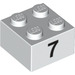 LEGO White Brick 2 x 2 with &#039;7&#039; (14842 / 97643)