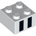 LEGO Weiß Backstein 2 x 2 mit Schwarz Streifen (3003 / 99183)