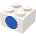 LEGO Weiß Backstein 2 x 2 mit Blau Kreis (3003)