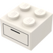 LEGO Wit Steen 2 x 2 met Drawer Voorkant Sticker (3003)
