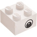 LEGO White Brick 2 x 2 with Eye on Both Sides with Dot in Pupil (3003 / 88397)