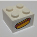 LEGO White Brick 2 x 2 with Hot Dog Sticker (3003)