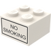 LEGO Wit Steen 2 x 2 met &quot;NO SMOKING&quot; Stickers van Speelset 6375-2 (3003)