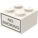 LEGO Wit Steen 2 x 2 met &quot;NO SMOKING&quot; Stickers from Set 6375-2 (3003)