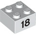 LEGO White Brick 2 x 2 with Number 18 (14887 / 97656)