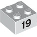 LEGO White Brick 2 x 2 with Number 19 (14890 / 97657)