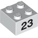 LEGO White Brick 2 x 2 with Number 23 (14921 / 97661)
