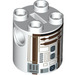 LEGO Hvit Kloss 2 x 2 x 2 Rund med R3-M2 Astromech Droid Kropp med bunnakselholder &#039;x&#039; form &#039;+&#039; orientering (30361 / 33761)